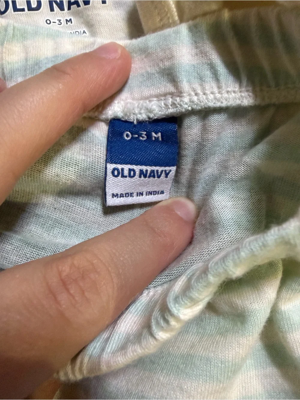 Old Navy Cream and Green Baby Matching Set